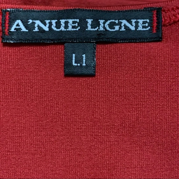 A’Nue Ligne Red Tactel and Lycra Blend Top L - Picture 2 of 4